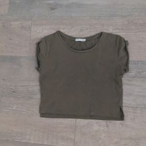 Army green Crop top